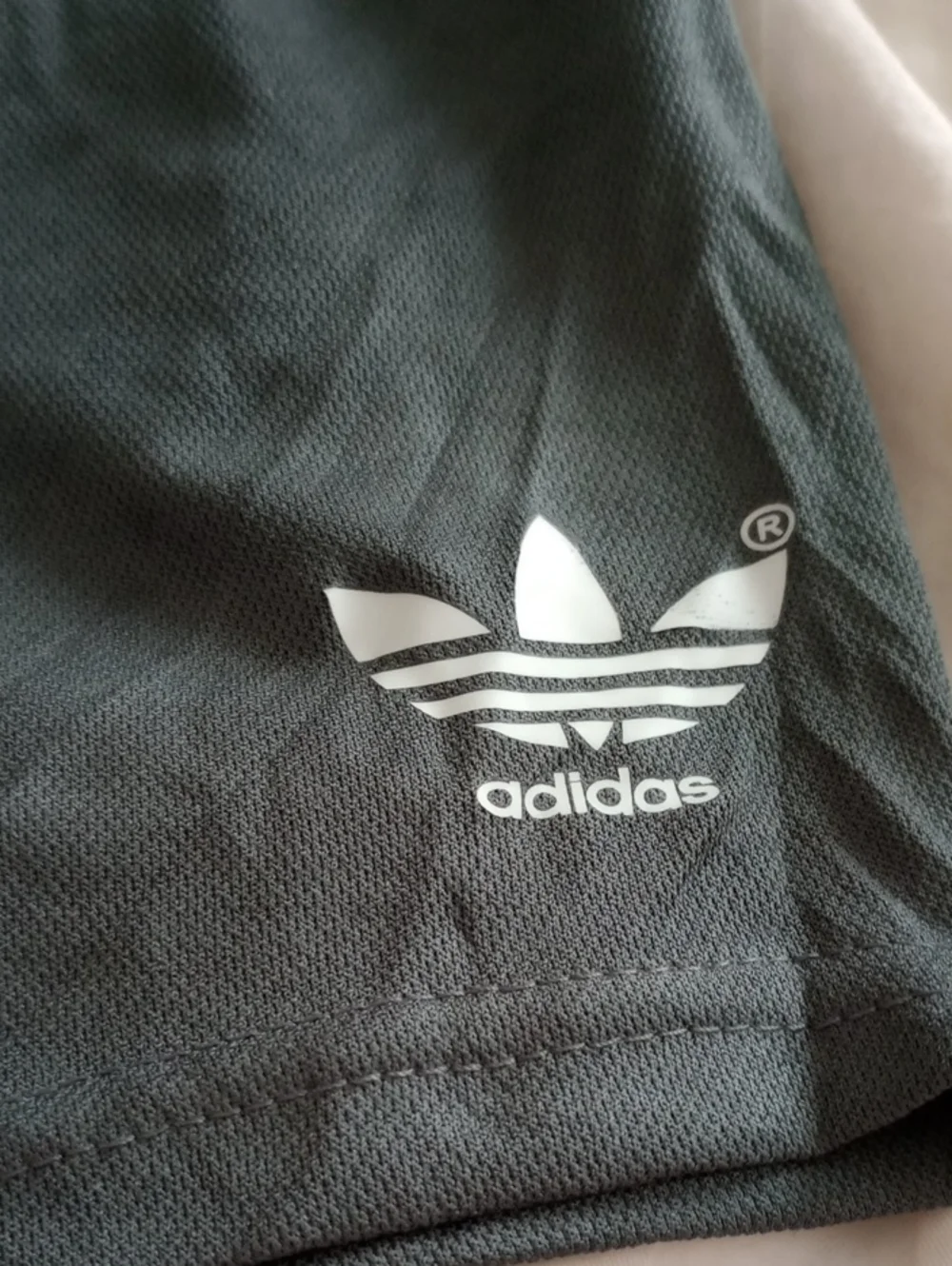 NWT ADIDAS Gray Athletic Training Shorts with Trefoil Logo